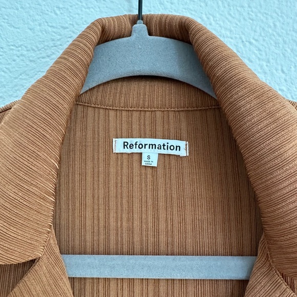 Reformation Thomas Knit Top in Mocha, Sz Small - Picture 2 of 5